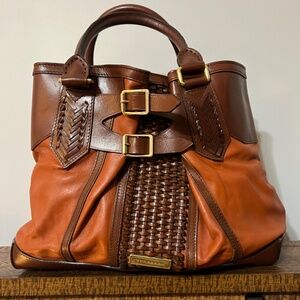 Rare Burberry Bridle 2 Way Woven Accents